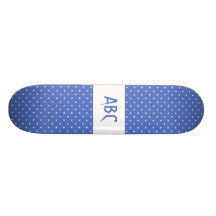 Blue with white stars. Pattern. Skate Board Decks