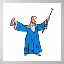 blue wizard poster