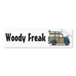 Blue Woody Wagon Woody Freak Bumper Sticker bumper stickers
