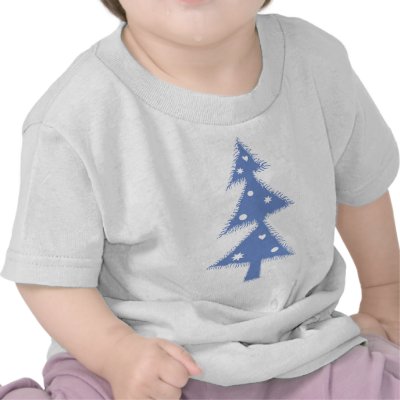 blue Xmas tree Tshirt by VioDeSign