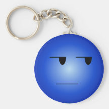 Blue Yeah Right Smiley Key Chains