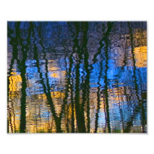 Blue & Yellow Abstract Reflections Patterned Art Photo