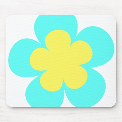 Blue & Yellow Flower Mouse Pad by Karelia