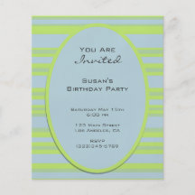 blue yellow striped party full color flyer