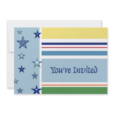 Blue & Yellow, Stripes & Stars You`re Invited