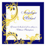 Blue yellow white wedding anniversary elegant personalised announcement