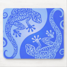 Blue Yin Yang Geckos Mousepads