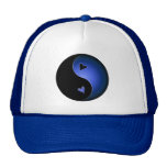 blue yin yang mesh hat
