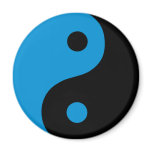 Blue Yin Yang Symbol Magnet