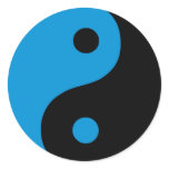 Blue Yin Yang Symbol Stickers