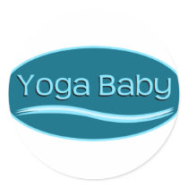 Blue Yoga Baby Stickers