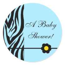 Blue Zebra Envelope Seal Stickers