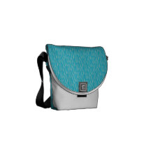 Blue Zebra Print Pattern Mini Courier Bag