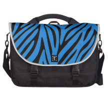 blue zebra stripe laptop bag