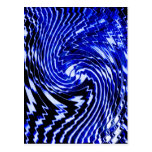 Blue Zebra Swirl Postcard