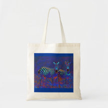 blue zebras tote bag