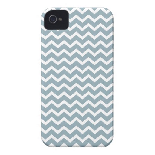 Blue Zig Zag Chevrons Pattern iPhone 4 Case