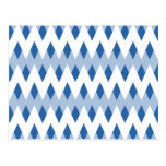 Blue Zigzag Pattern with Diamond Shapes. postcards