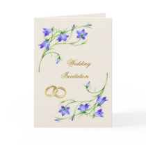 Bluebell flowers and rings Wedding Invitation Cards