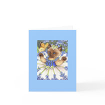 Bluebell Kitten Blank Note Card