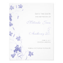 Bluebells - Lavender Save the Date Personalised Invite