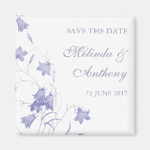 Bluebells - Lavender Save the Date Refrigerator Magnet