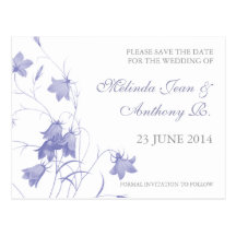 Bluebells - Lavender Save the Date Postcard