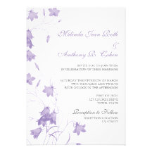 Bluebells - Purple 5x7 Wedding Invitation