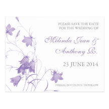 Bluebells - Purple Save the Date Postcard