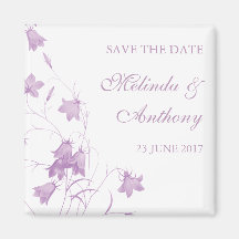 Bluebells - Violet Save the Date Fridge Magnet