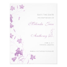 Bluebells - Violet Save the Date Postcard Personalized Announcement