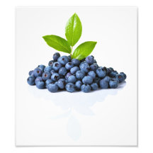 Blueberries With Green Leaves Photo Art