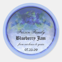 Blueberry canning label 3 round stickers