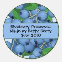 Blueberry Canning Labels Round Stickers
