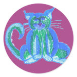 Blueberry Cat on Pink stickers