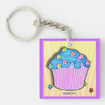 Blueberry Frosted CUPCAKE ACRYLIC KEYCHAIN