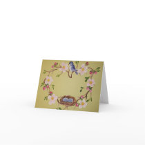 Bluebird & Apple Blossoms Greeting Cards