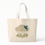 Bluebird in the trees. tote bags