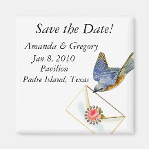Bluebird Save the Date Magnet