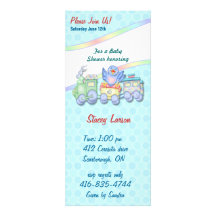 Bluebird Train Custom Invitation
