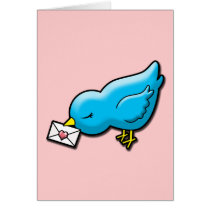 Bluebird with love letter card