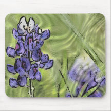 Bluebonnets Painted on Glass Surface Mousemats
