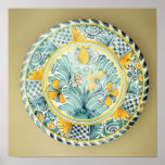 Bluedash' Delftware charger, Lambeth pottery posters