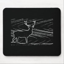 Bluedeersilhouetteblack mousepads