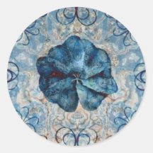 blueflowerdeco round sticker