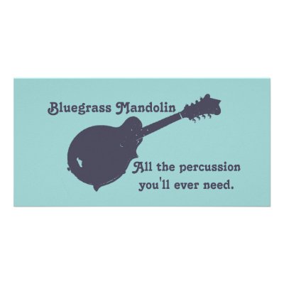 Bluegrass Mandolin - All the Percussion You Need Customised Photo Card by willowdewisp