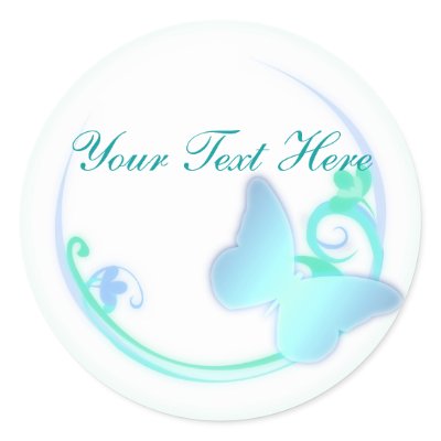 Bluegreen Butterfly Stickers by Customizables