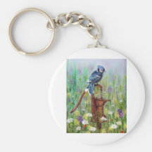 Bluejay: Peaceful Perch Key Chains