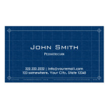 Blueprint Pediatrician Business Card