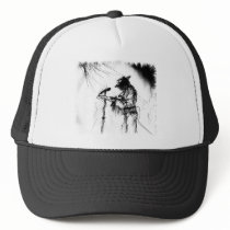 Blues Guitar Player and Band on Stage Mesh Hats